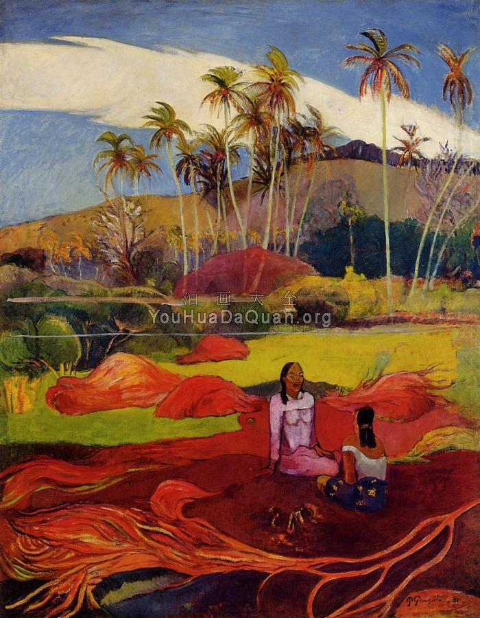Tahitian Women under the Palms - 保罗·高更